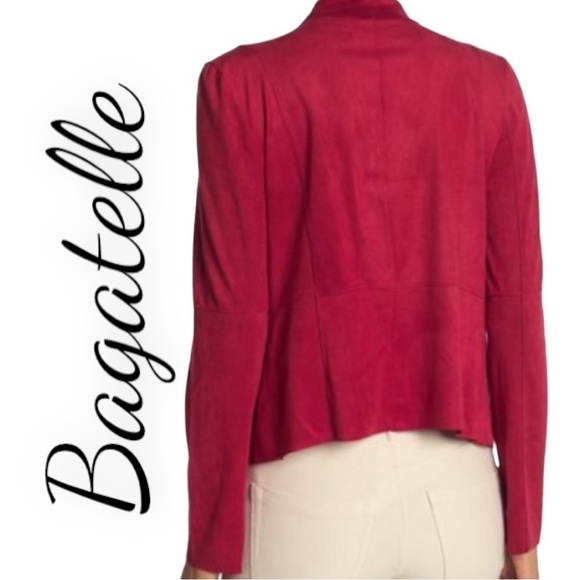 NWT BAGATELLE Faux Suede Open Moto Style Jacket, Size Large - Picture 5 of 9